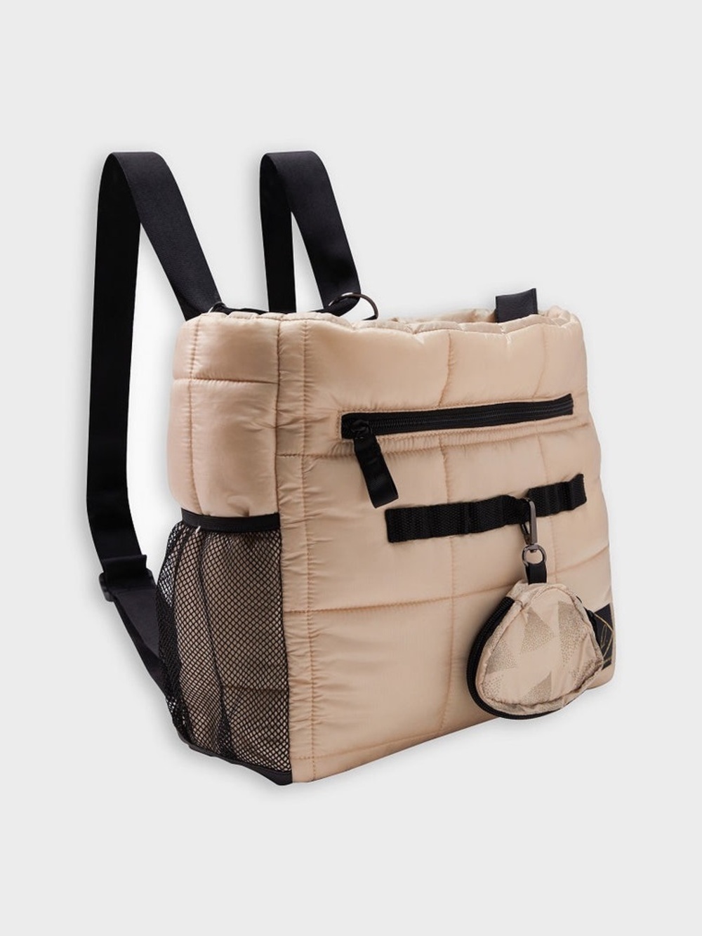 NEW Goldbug Beige Quilted Puffer diaper bag with Black Accents